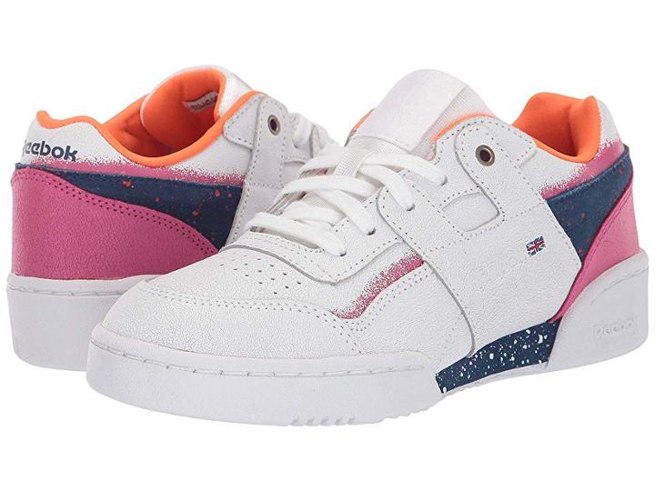 Reebok Kids Workout Plus Montana (big Kid) (white/pure Orange/ultrama) Kid's Shoes