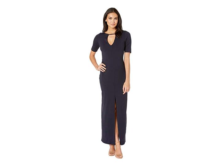 Susana Monaco Elbow Sleeve Slit Front Dress (midnight) Women's Dress