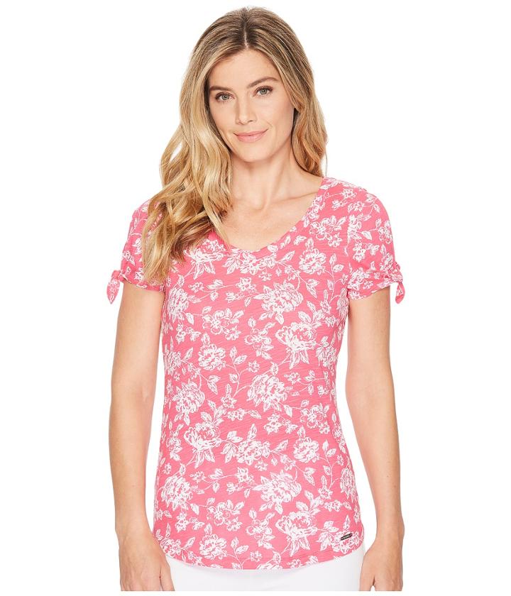 U.s. Polo Assn. Bandana Floral Blouse (rose Tropical) Women's Blouse