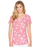 U.s. Polo Assn. Bandana Floral Blouse (rose Tropical) Women's Blouse