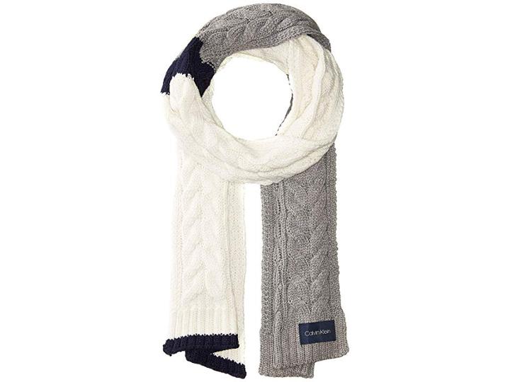 Calvin Klein Color Block Cable Scarf (cream) Scarves