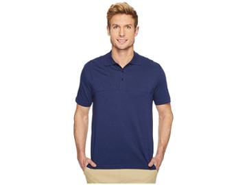 Care+wear Right Side Chest Access Polo Shirt (navy Blue) Men's Short Sleeve Knit