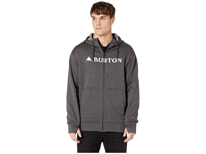 Burton Oak Full Zip Hoodie (true Black Heather) Men's Sweatshirt