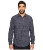 Calvin Klein Jeans Long Sleeve Space Dyed Check Button Down Shirt (seabed) Men's Long Sleeve Button Up