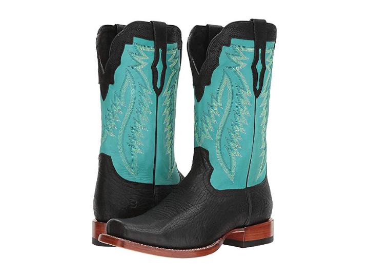 Ariat Relentless Prime (black Bullhide/light Aqua) Cowboy Boots