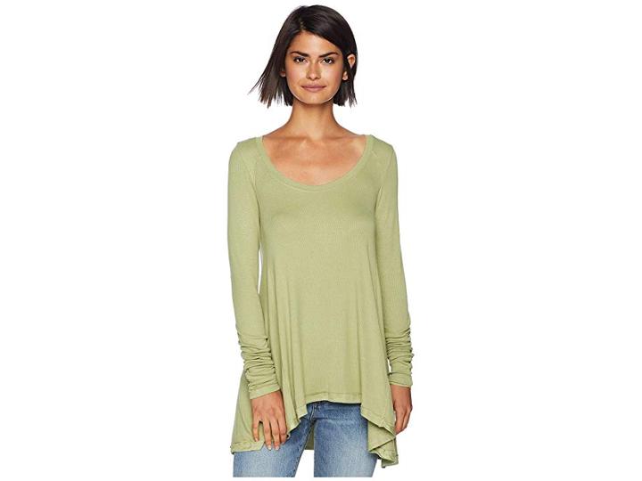 Free People January Tee (light Green) Women's Long Sleeve Pullover