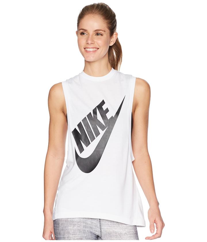 Nike Sportswear Essential Seasonal Tank Top (white/black) Women's Sleeveless