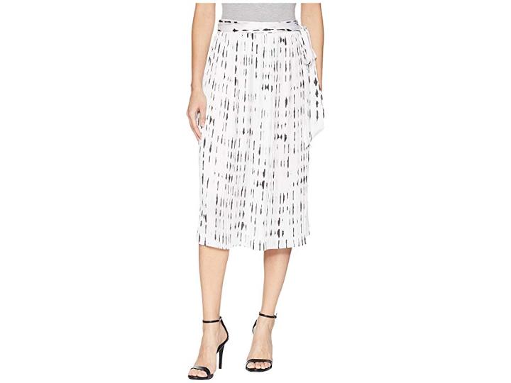 Kenneth Cole New York Pleated Skirt (inkwell/white Combo) Women's Skirt