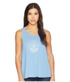 Life Is Good Illuminated Seahorse Breezy Tank Tee (powder Blue) Women's T Shirt
