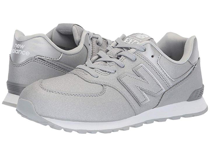 New Balance Kids Gc574v1 (big Kid) (silver/silver) Girls Shoes