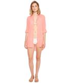 Kenneth Cole City Covers Collared Shirtdress Cover-up (coral) Women's Swimwear