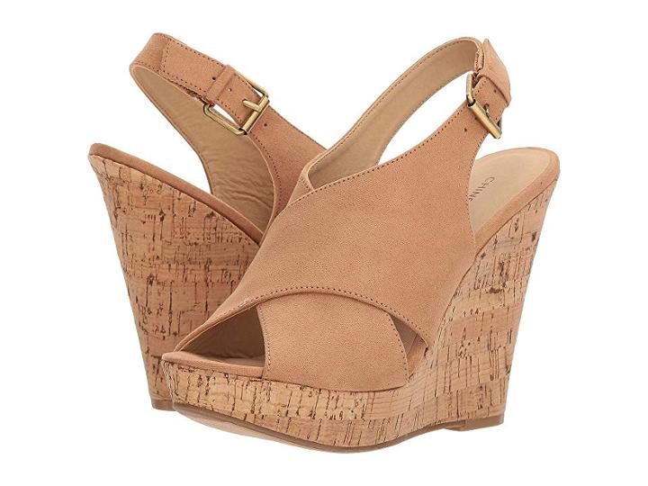 Chinese Laundry Myya Wedge Sandal (camel Microsuede) Women's Wedge Shoes