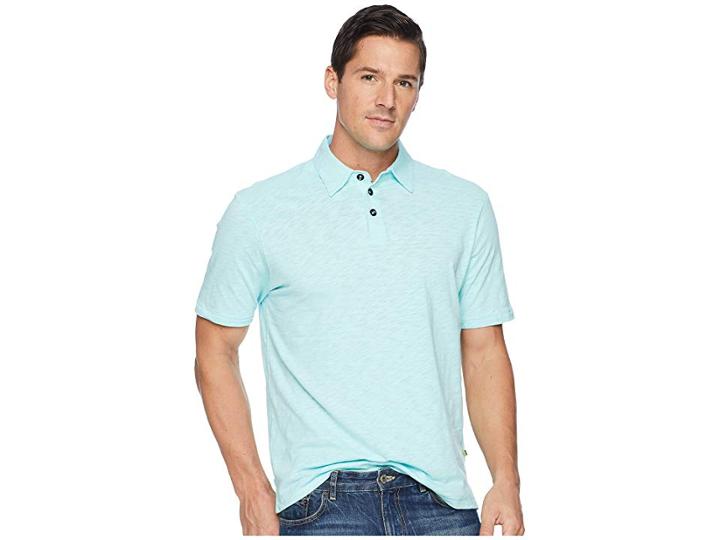 True Grit Trubador Combed Slub Polo (freshwater/heather Yoke) Men's Short Sleeve Pullover