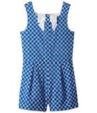 Janie And Jack Eyelet Bow Romper (toddler/little Kids/big Kids) (blue) Girl's Jumpsuit & Rompers One Piece