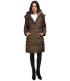 London Fog Quiled Puffer With Fur Collar (kale) Women's Coat