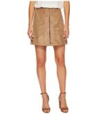 Bishop + Young Suede Zip-up A-line Skirt (sand) Women's Skirt