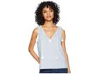 Jack By Bb Dakota Arabella Stripe Top With Drawstring Shoulder (lake Blue) Women's Clothing
