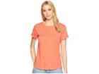 Lucky Brand All Over Printed Pineapple Tee (coral) Women's T Shirt