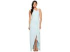 Halston Heritage Sleeveless Asymmetrical Neck Gown W/ Flowy Drape (foam) Women's Dress