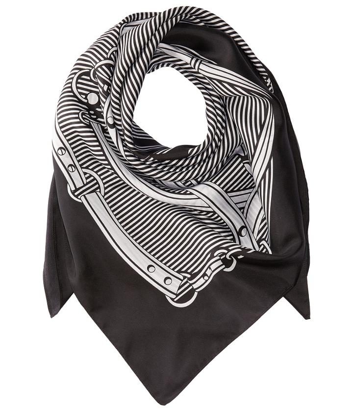 Lauren Ralph Lauren Fabian Silk Square Scarf (black) Scarves