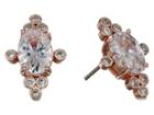 Kate Spade New York Rise And Shine Oval Studs (clear/rose Gold) Earring
