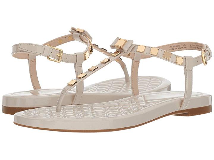 Cole Haan Tali Mini Bow Studded Sandal (pumice Stone Patent) Women's Sandals