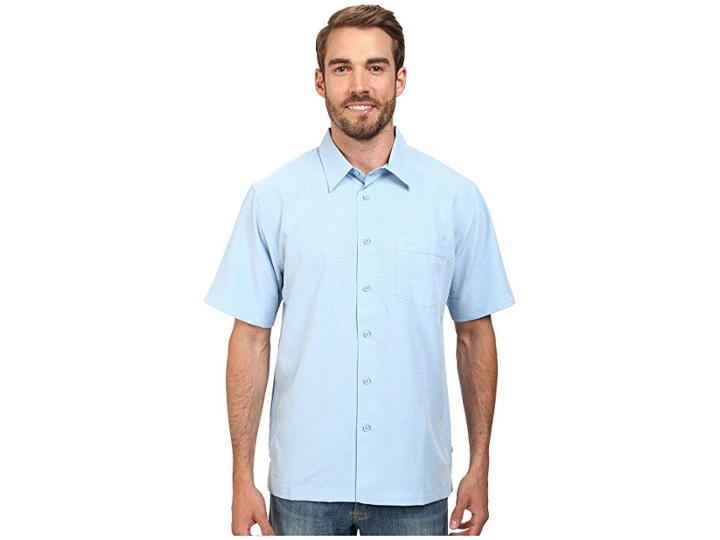 Quiksilver Waterman Centinela 4 Traditional Polynosic Woven Top (azure) Men's Clothing