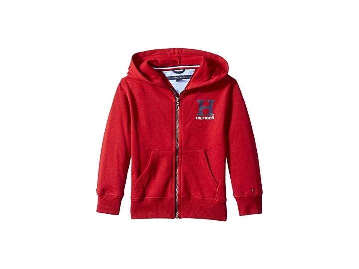 Tommy Hilfiger Kids Matt Logo Hoodie (toddler/little Kids) (biking Red) Boy's Sweatshirt