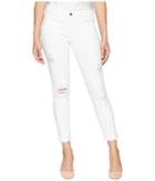 Bebe Heartbreaker Crop Skinny With Roll Cuff In White (white) Women's Jeans