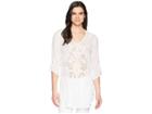 Johnny Was Arlene Applique Tunic (white) Women's Blouse