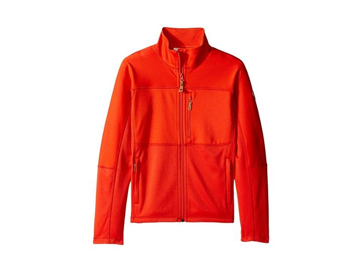 Fjallraven Kids Abisko Trail Fleece (little Kids/big Kids) (flame Orange) Boy's Fleece