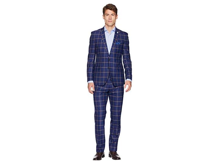 Nick Graham 32 Finished Bottom Suit (black/grey Plaid 2) Men's Suits Sets