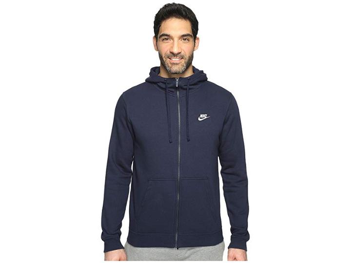 Nike Club Fleece Full-zip Hoodie (obsidian/obsidian/white) Men's Fleece