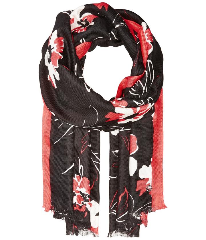 Calvin Klein Ombre Floral Printed Pashmina (watermelon) Scarves