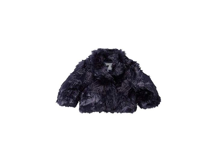 Janie And Jack Faux Fur Jacket (toddler/little Kids/big Kids) (navy) Girl's Coat