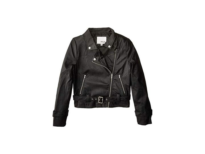 Maddie By Maddie Ziegler Pleather Moto Jacket (big Kids) (black) Girl's Coat