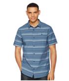 Columbia Boulder Ridge Short Sleeve Top (whale Stripe) Men's Short Sleeve Button Up