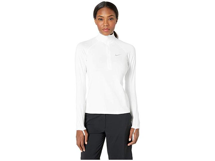 Nike Pro Warm 1/2 Zip (white/wolf Grey) Women's Long Sleeve Pullover