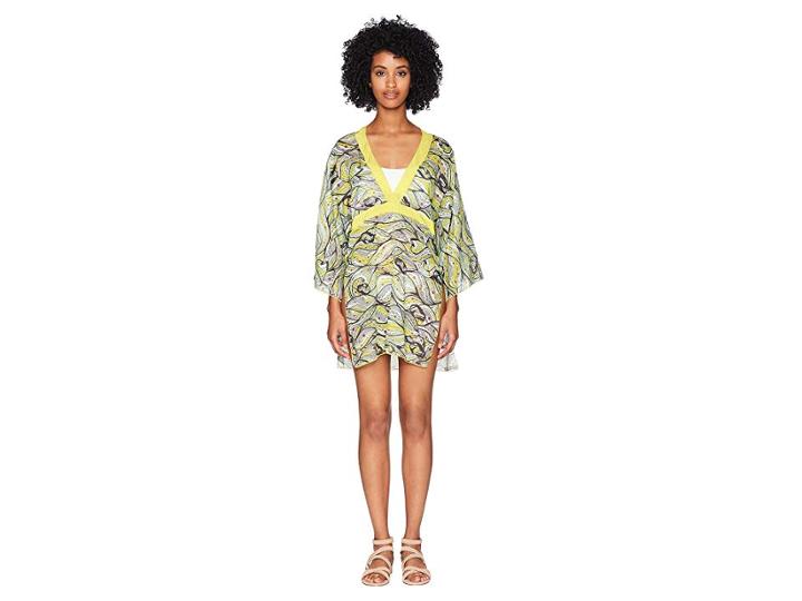 M Missoni Mermaid Print Collar Caftan (lime) Women's Clothing