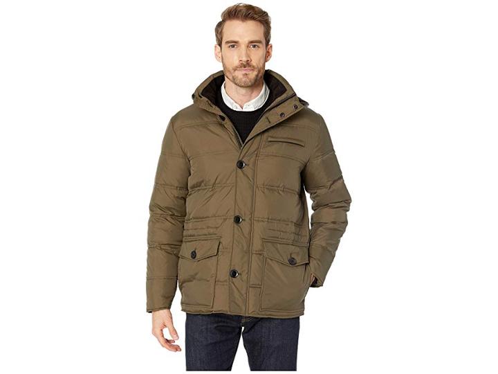 Kenneth Cole New York Heavyweight Hooded Parka Puffer (juniper) Men's Coat
