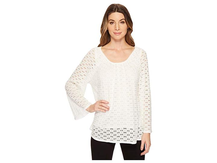 Nally & Millie Lace Top Set With Tank Layer (cream) Women's Clothing