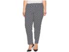 Krazy Larry Plus Size Pull-on Ankle Pants (ivory Navy Diamonds) Women's Dress Pants
