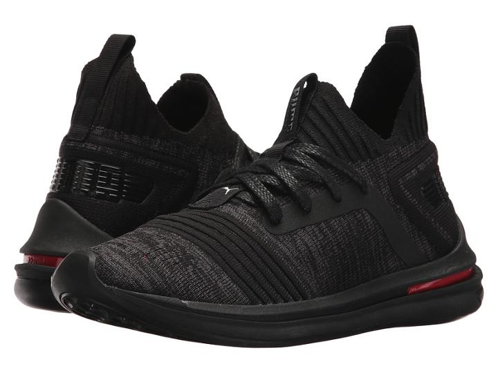 Puma Kids Ignite Limitless Sr Evoknit (big Kid) (puma Black/puma Black/asphalt) Boys Shoes