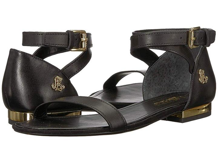 Lauren Ralph Lauren Davison (black Signature Burnished Calf) Women's  Shoes
