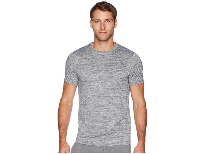Asics Sd Short Sleeve Top (carbon Heather) Men's Short Sleeve Pullover
