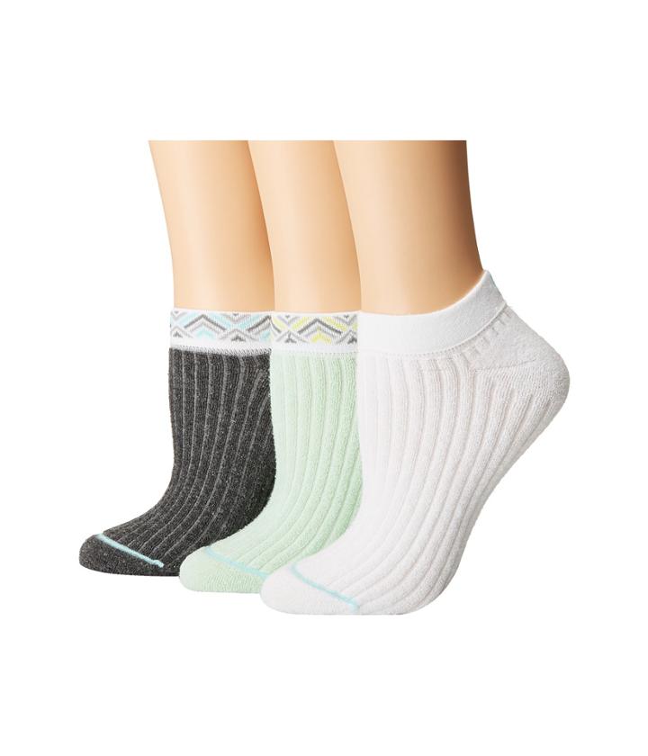 Hue Rib Terry No Show 3-pair Pack (peppermint Pack) Women's No Show Socks Shoes