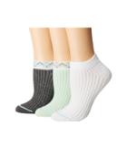 Hue Rib Terry No Show 3-pair Pack (peppermint Pack) Women's No Show Socks Shoes