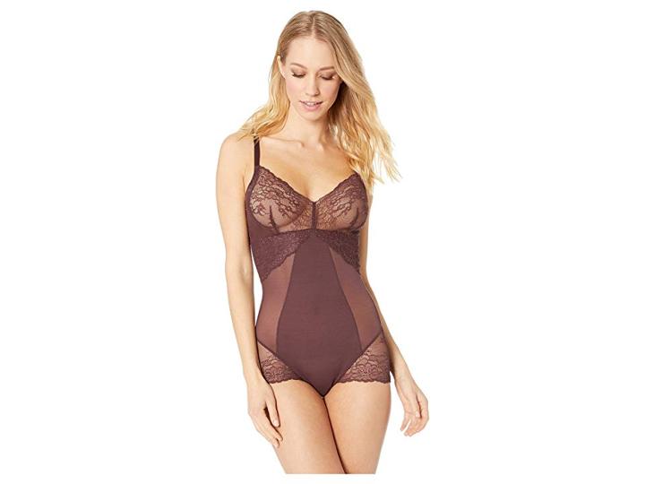 Spanx Spotlight On Lace Bodysuit (garnet) Women's Jumpsuit & Rompers One Piece