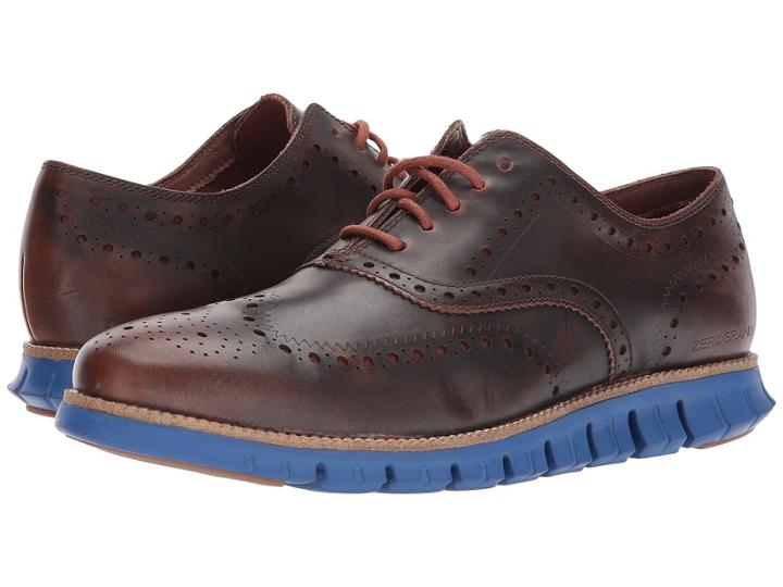 Cole Haan Zerogrand Wing Ox Leather (woodbury/limoges Blue) Men's Shoes