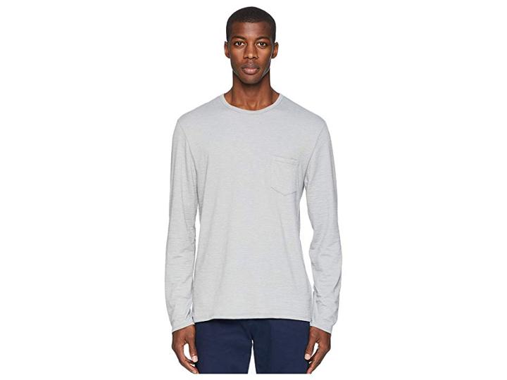 Onia Chad Long Sleeve Pocket Tee (sea Fog) Men's Swimwear